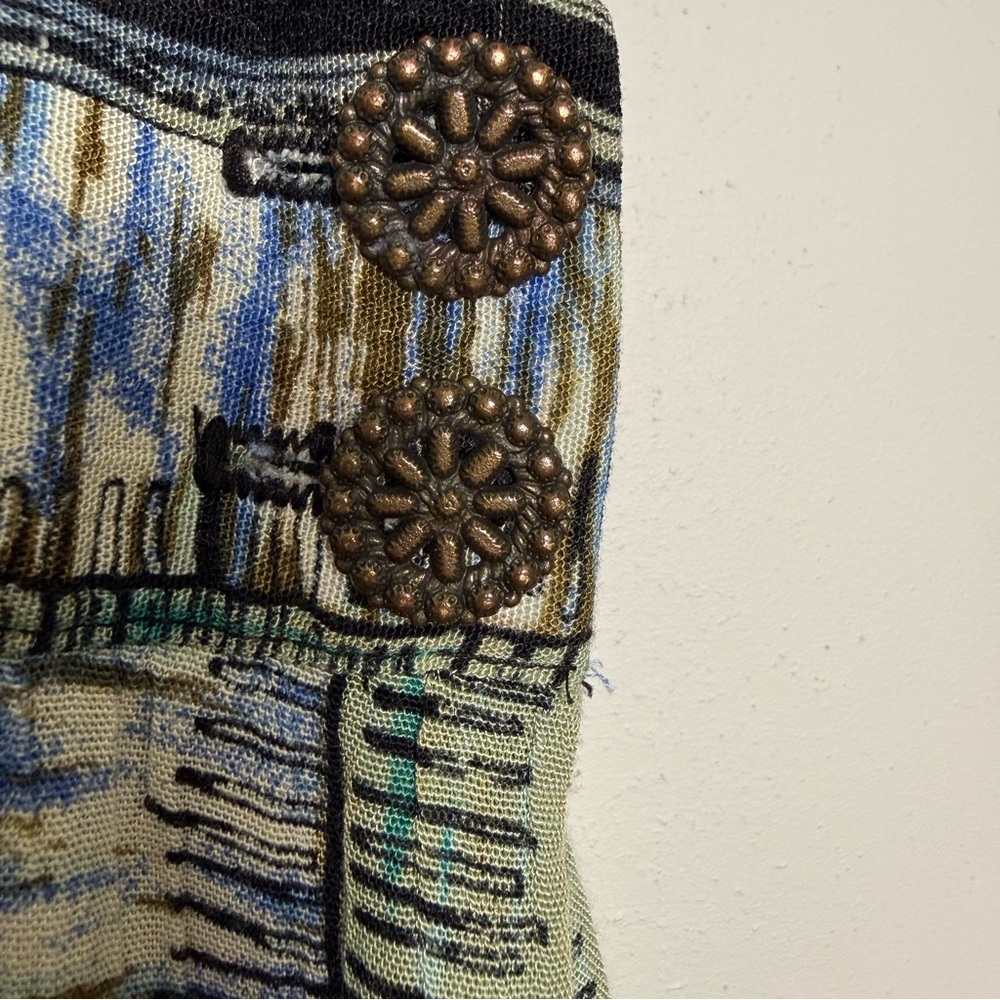 Vintage 90s AKF New York Rayon Wide Leg Palazzo Pants PM Boho Resort - Picture 5 of 15
